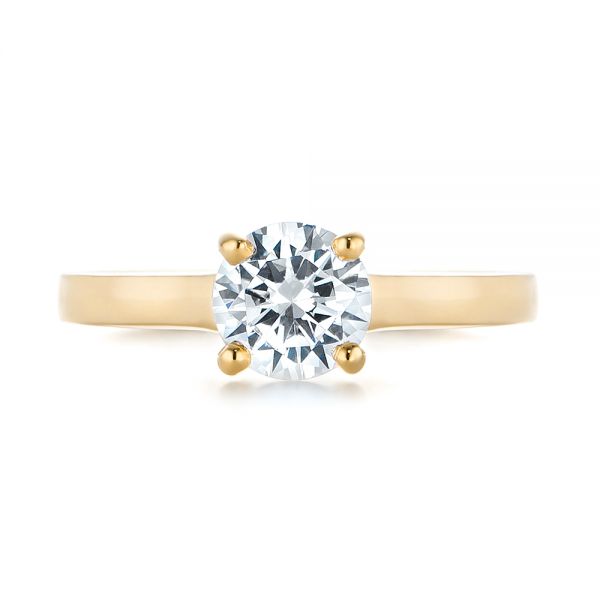 18k Yellow Gold 18k Yellow Gold Solitaire Diamond Engagement Ring - Top View -  104086