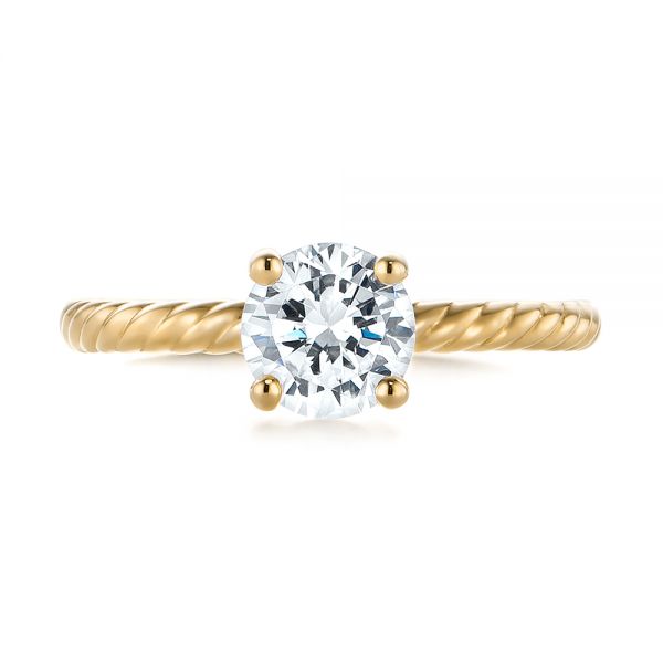 14k Yellow Gold 14k Yellow Gold Solitaire Diamond Engagement Ring - Top View -  104113