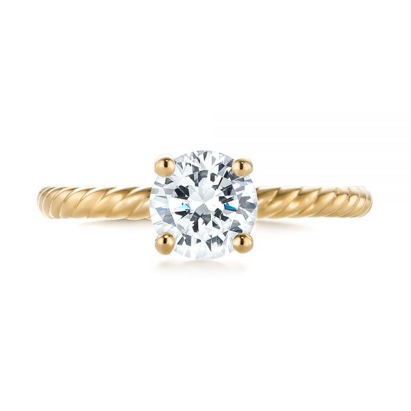 14k Yellow Gold 14k Yellow Gold Solitaire Diamond Engagement Ring - Top View - 104113