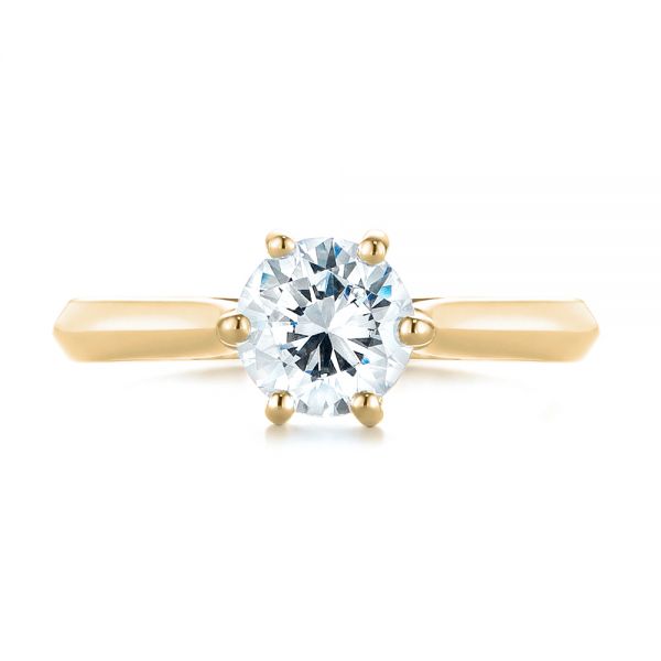 18k Yellow Gold 18k Yellow Gold Solitaire Diamond Engagement Ring - Top View -  104114