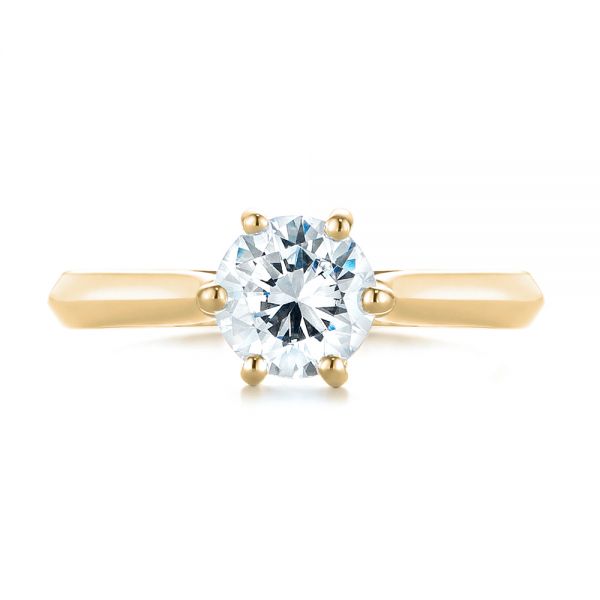 18k Yellow Gold 18k Yellow Gold Solitaire Diamond Engagement Ring - Top View - 104114