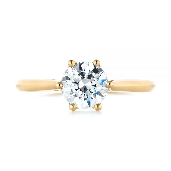 14k Yellow Gold 14k Yellow Gold Solitaire Diamond Engagement Ring - Top View -  104173