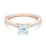 18k Rose Gold And Platinum 18k Rose Gold And Platinum Diamond Engagement Ring - Flat View -  102584 - Thumbnail