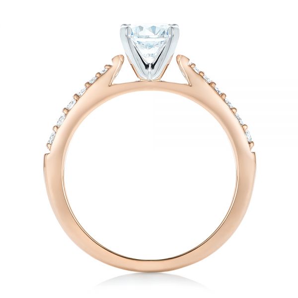 18k Rose Gold And Platinum 18k Rose Gold And Platinum Diamond Engagement Ring - Front View -  102584