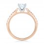 14k Rose Gold And 14K Gold Diamond Engagement Ring - Front View -  102584 - Thumbnail