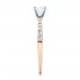 14k Rose Gold And 14K Gold Diamond Engagement Ring - Side View -  102584 - Thumbnail