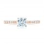 14k Rose Gold And 14K Gold Diamond Engagement Ring - Top View -  102584 - Thumbnail