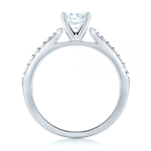 14k White Gold And Platinum 14k White Gold And Platinum Diamond Engagement Ring - Front View -  102584