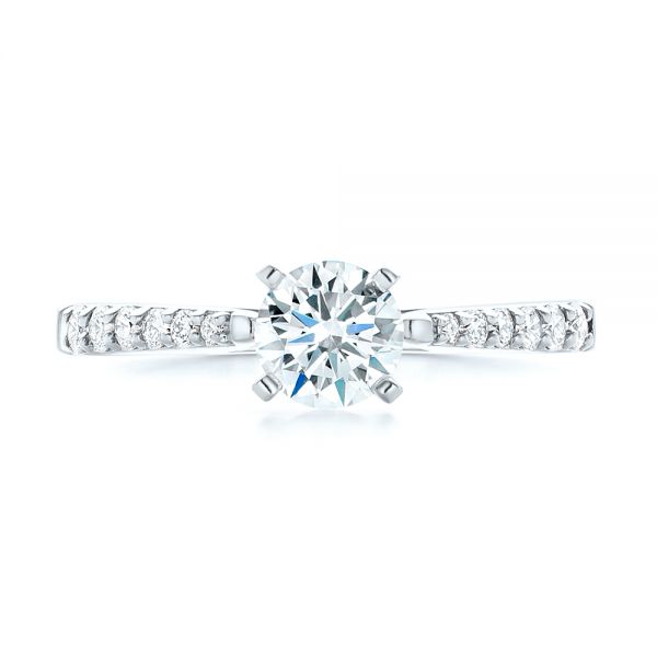 Platinum And Platinum Platinum And Platinum Diamond Engagement Ring - Top View - 102584