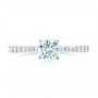 18k White Gold And Platinum 18k White Gold And Platinum Diamond Engagement Ring - Top View -  102584 - Thumbnail