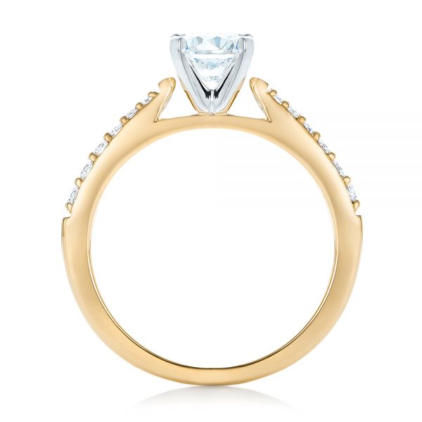 18k Yellow Gold And Platinum 18k Yellow Gold And Platinum Diamond Engagement Ring - Front View -  102584