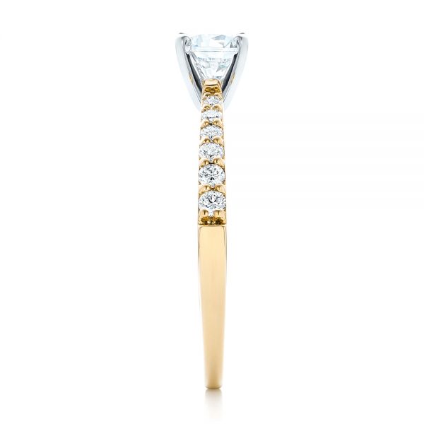 18k Yellow Gold And Platinum 18k Yellow Gold And Platinum Diamond Engagement Ring - Side View -  102584