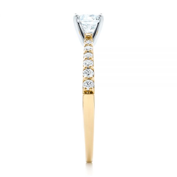 14k Yellow Gold And 14K Gold 14k Yellow Gold And 14K Gold Diamond Engagement Ring - Side View - 102584