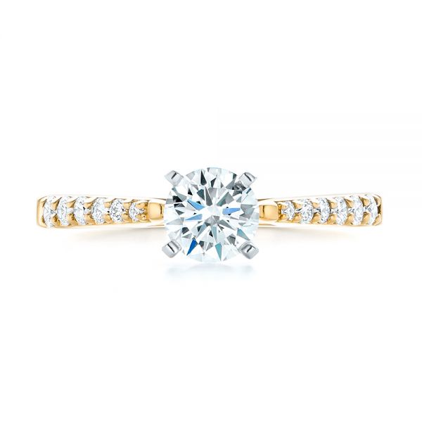 14k Yellow Gold And 14K Gold 14k Yellow Gold And 14K Gold Diamond Engagement Ring - Top View - 102584