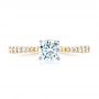 18k Yellow Gold And Platinum 18k Yellow Gold And Platinum Diamond Engagement Ring - Top View -  102584 - Thumbnail