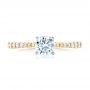 18k Yellow Gold And 18K Gold 18k Yellow Gold And 18K Gold Diamond Engagement Ring - Top View -  102584 - Thumbnail