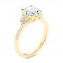 14k Yellow Gold 14k Yellow Gold Round Diamond Cluster Engagement Ring - Three-Quarter View -  106826 - Thumbnail