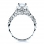  18K Gold Round Side Stone Diamond Engagement Ring - Vanna K - Front View -  100059 - Thumbnail