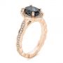 18k Rose Gold 18k Rose Gold Salt And Pepper Diamond Modified Halo Engagement Ring - Three-Quarter View -  104863 - Thumbnail