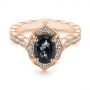 14k Rose Gold 14k Rose Gold Salt And Pepper Diamond Modified Halo Engagement Ring - Flat View -  104863 - Thumbnail