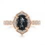 14k Rose Gold 14k Rose Gold Salt And Pepper Diamond Modified Halo Engagement Ring - Top View -  104863 - Thumbnail