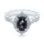  Platinum Salt And Pepper Diamond Modified Halo Engagement Ring - Flat View -  104863 - Thumbnail