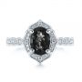  Platinum Salt And Pepper Diamond Modified Halo Engagement Ring - Top View -  104863 - Thumbnail