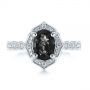 14k White Gold 14k White Gold Salt And Pepper Diamond Modified Halo Engagement Ring - Top View -  104863 - Thumbnail