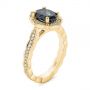 18k Yellow Gold 18k Yellow Gold Salt And Pepper Diamond Modified Halo Engagement Ring - Three-Quarter View -  104863 - Thumbnail