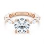 14k Rose Gold 14k Rose Gold Shared Prong Diamond Engagement Ring - Flat View -  107223 - Thumbnail