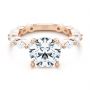 14k Rose Gold 14k Rose Gold Shared Prong Diamond Engagement Ring - Flat View -  107223 - Thumbnail