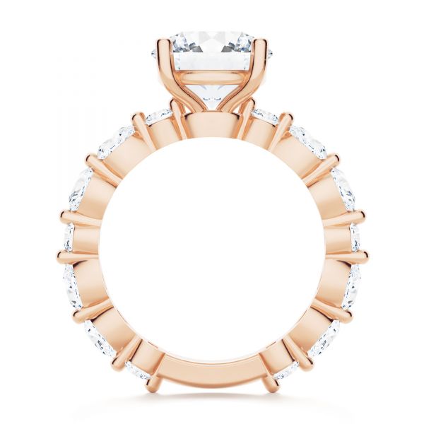 18k Rose Gold 18k Rose Gold Shared Prong Diamond Engagement Ring - Front View - 107223