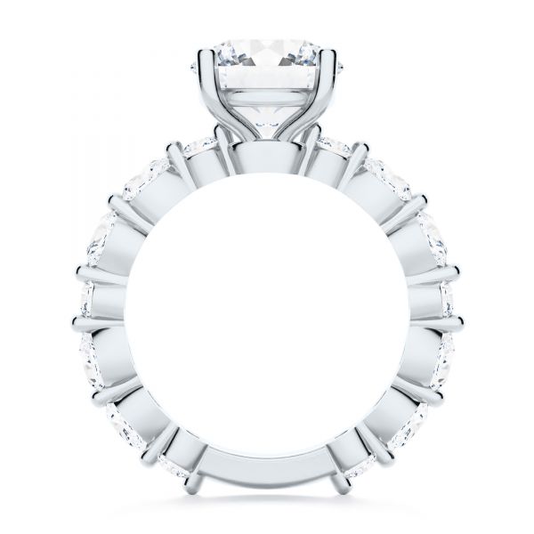 18k White Gold 18k White Gold Shared Prong Diamond Engagement Ring - Front View - 107223