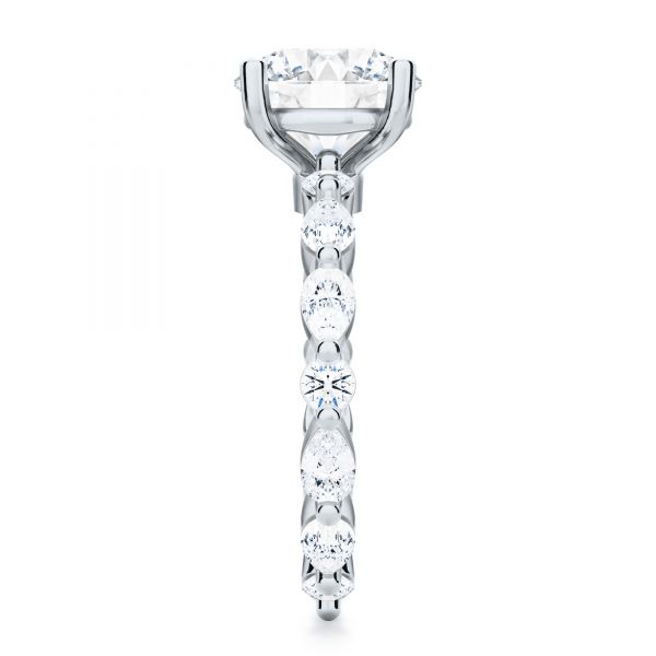  Platinum Platinum Shared Prong Diamond Engagement Ring - Side View -  107223