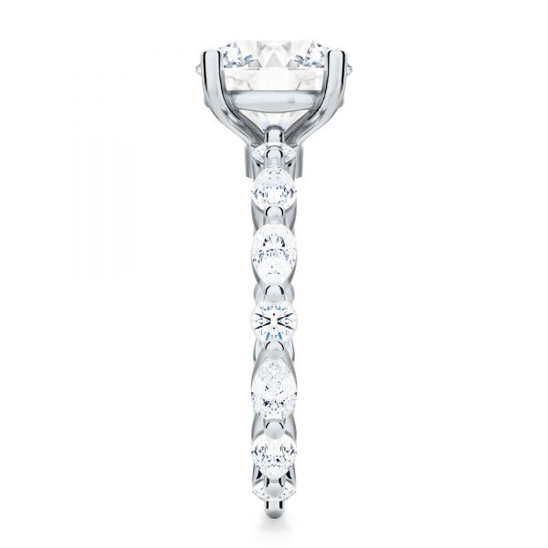 18k White Gold 18k White Gold Shared Prong Diamond Engagement Ring - Side View - 107223