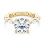 18k Yellow Gold 18k Yellow Gold Shared Prong Diamond Engagement Ring - Flat View -  107223 - Thumbnail