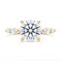 14k Yellow Gold Shared Prong Diamond Engagement Ring - Top View -  107223 - Thumbnail