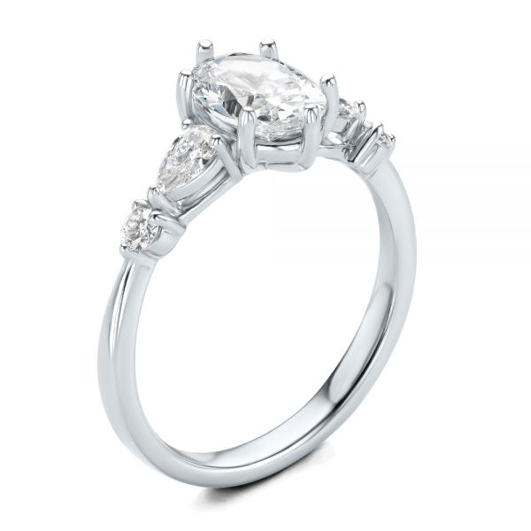 Six Prong Accents Diamond Engagement Ring - reference design