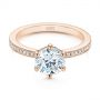 14k Rose Gold 14k Rose Gold Six-prong Classic Diamond Engagement Ring - Flat View -  105766 - Thumbnail