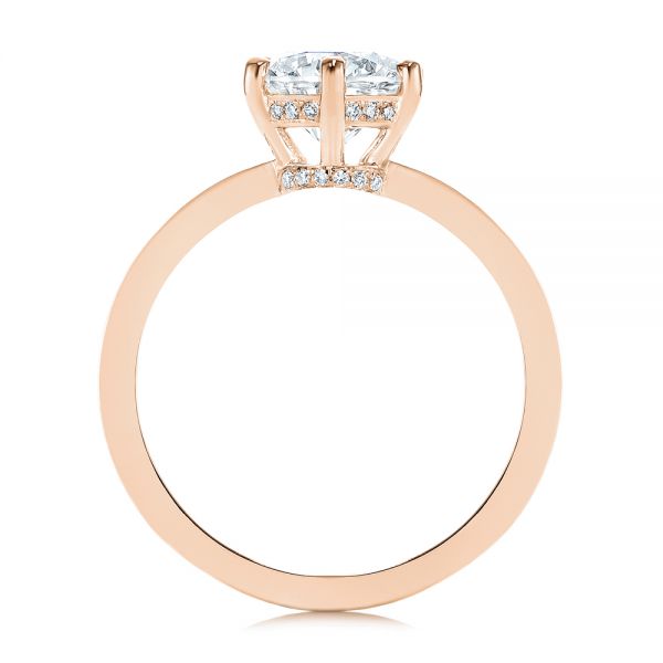 18k Rose Gold 18k Rose Gold Six-prong Classic Diamond Engagement Ring - Front View -  105766