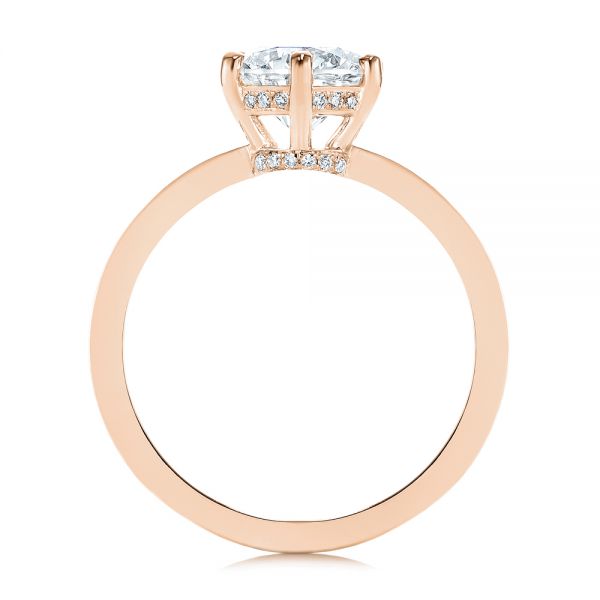 18k Rose Gold 18k Rose Gold Six-prong Classic Diamond Engagement Ring - Front View - 105766