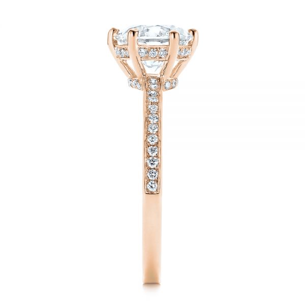 18k Rose Gold 18k Rose Gold Six-prong Classic Diamond Engagement Ring - Side View -  105766
