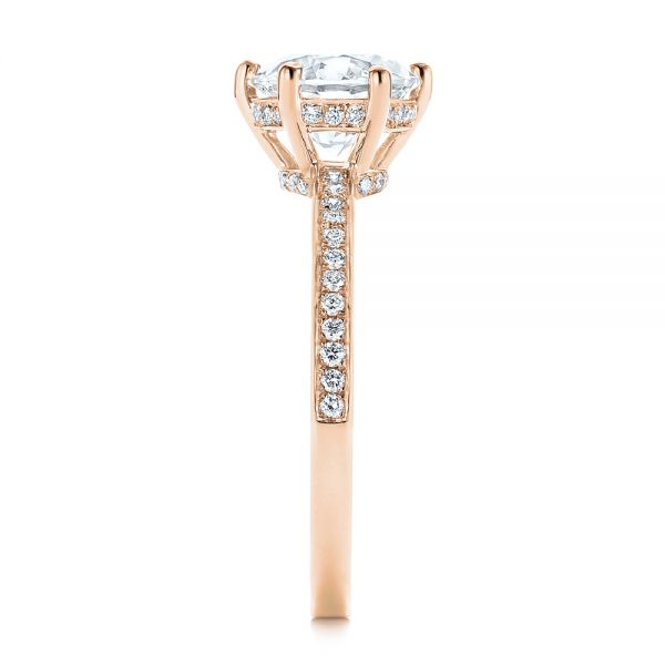 18k Rose Gold 18k Rose Gold Six-prong Classic Diamond Engagement Ring - Side View - 105766