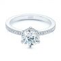  Platinum Platinum Six-prong Classic Diamond Engagement Ring - Flat View -  105766 - Thumbnail