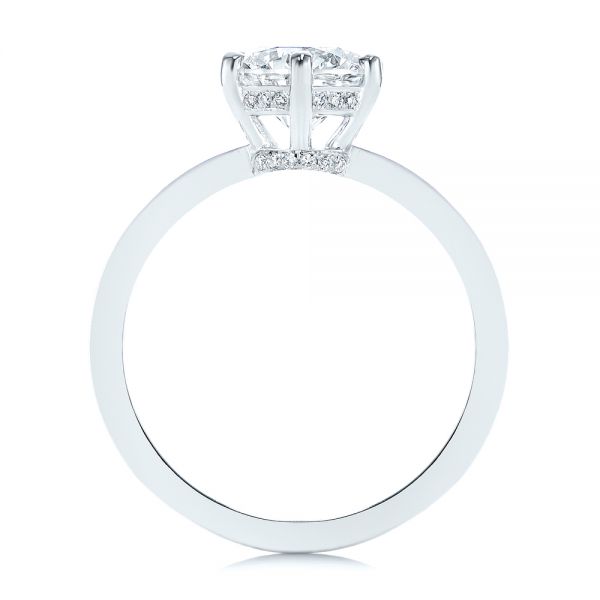 14k White Gold Six-prong Classic Diamond Engagement Ring - Front View - 105766