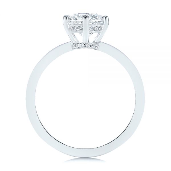 14k White Gold Six-prong Classic Diamond Engagement Ring - Front View -  105766