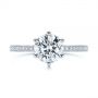 14k White Gold Six-prong Classic Diamond Engagement Ring - Top View -  105766 - Thumbnail