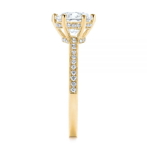 18k Yellow Gold 18k Yellow Gold Six-prong Classic Diamond Engagement Ring - Side View -  105766