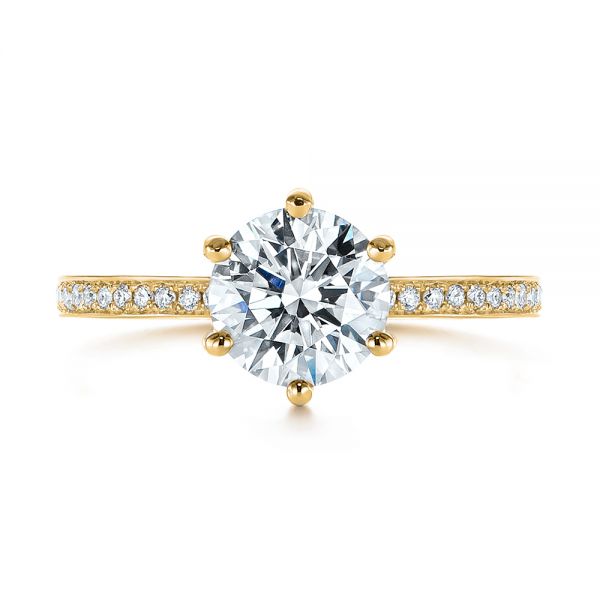 14k Yellow Gold 14k Yellow Gold Six-prong Classic Diamond Engagement Ring - Top View - 105766