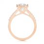 14k Rose Gold 14k Rose Gold Six Prong Delicate Halo Diamond Engagement Ring - Front View -  104868 - Thumbnail